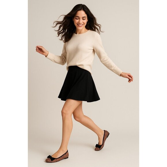 Alfani Size 7.5 Leopard Print Ballet Flats Bow Womens Cushioned Insole Black - Picture 6 of 12